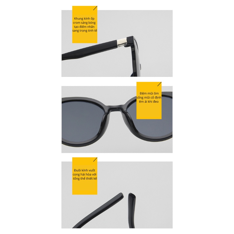 Kính thời trang nữ dáng mắt tròn thanh lịch phong cách Hàn quốc