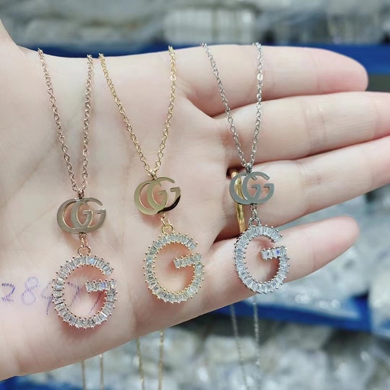 Dây Chuyền GC Đính Đá Nhân Tạo Titan Ko Đen TT 4402