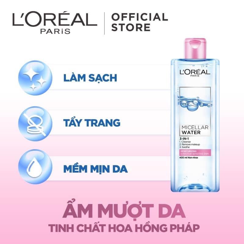 Nước tẩy trang Loreal - L'Oreal Paris 3-in-1 Micellar Water - 400ml
