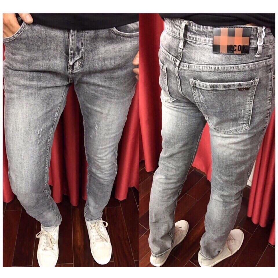 Quần jeans nam trơn màu đẹp chất cotton co giãn