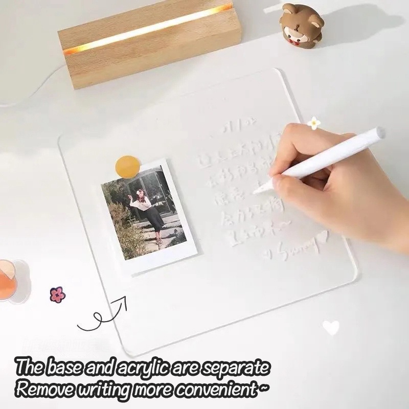 Đèn Ngủ Dạng Bảng Ghi Chú Bằng Acrylic Cổng Sạc USB