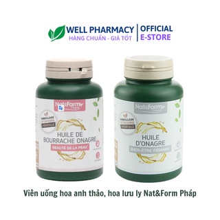 Pháp- Viên tinh dầu anh thảo và tinh dầu hoa lưu ly Nat&Form Huile D’Onagre lọ 200viên