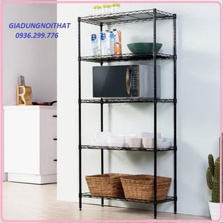 TE0069.1  Kệ bếp thép đen 5 tầng 55x30x150cm - Kệ lò vi sóng