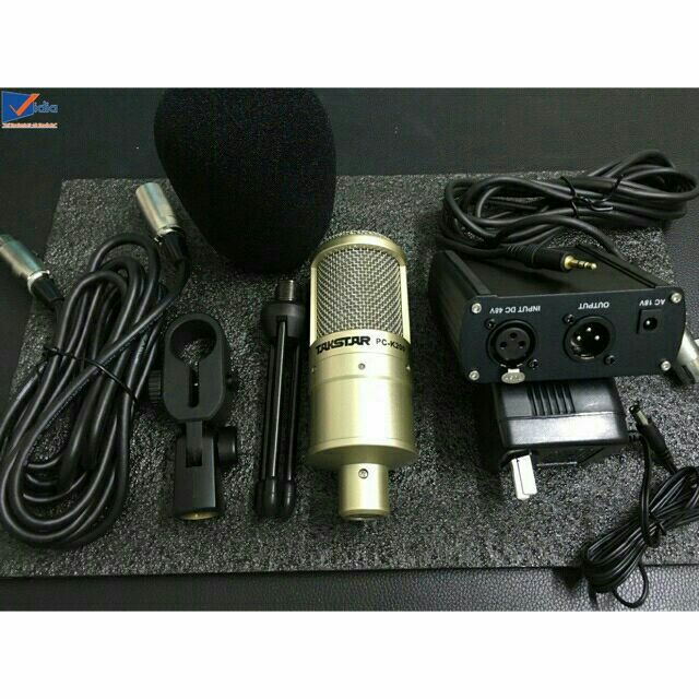 Combo mic thu âm Takstar PC K200 và nguồn phantom 48v