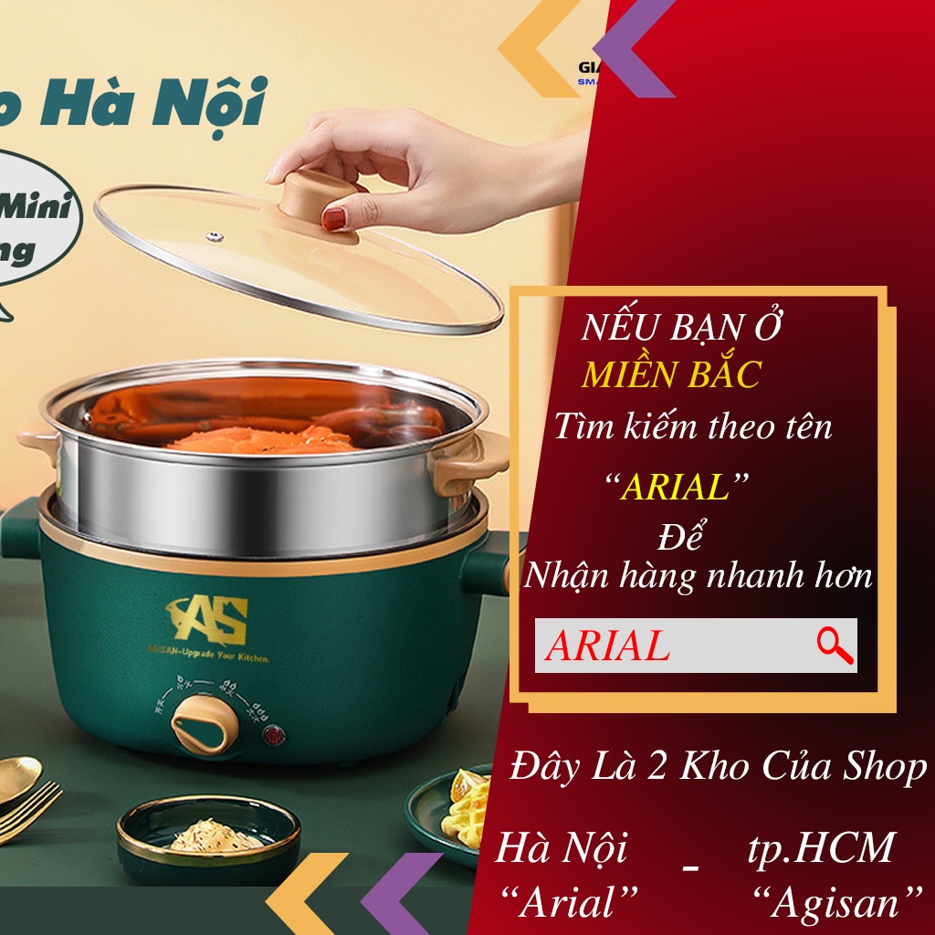Nồi Điện Mini Đa Năng Cắm Điện 220V Công Suất 1000W Có Lớp Chống Dính Cao Cấp Bảo Hành 6 Tháng NL09