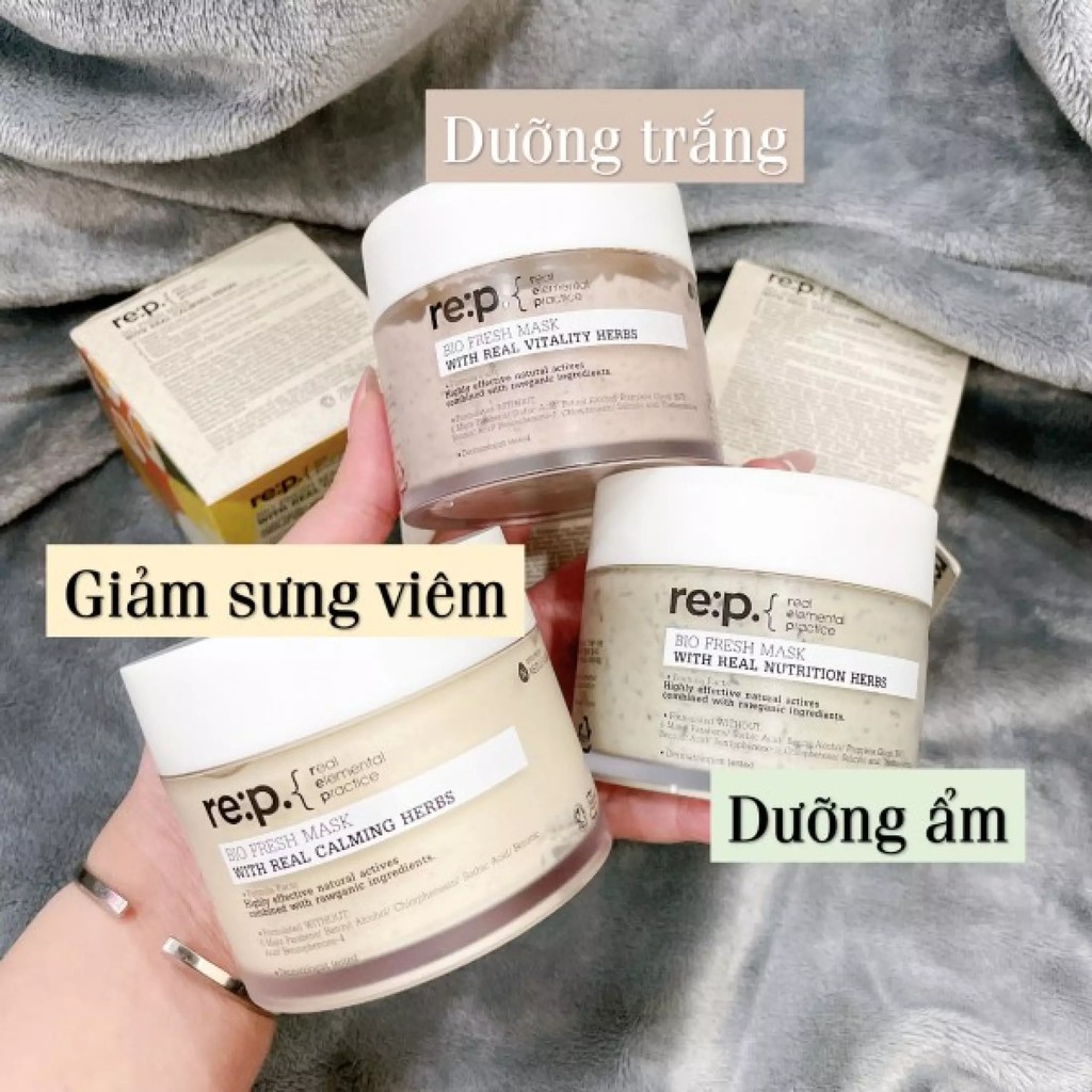 Mặt Nạ Đất Sét RE:P Giảm Mụn Và Se Khít Lỗ Chân Lông REP Bio Fresh Mask With Real Herbs 130g