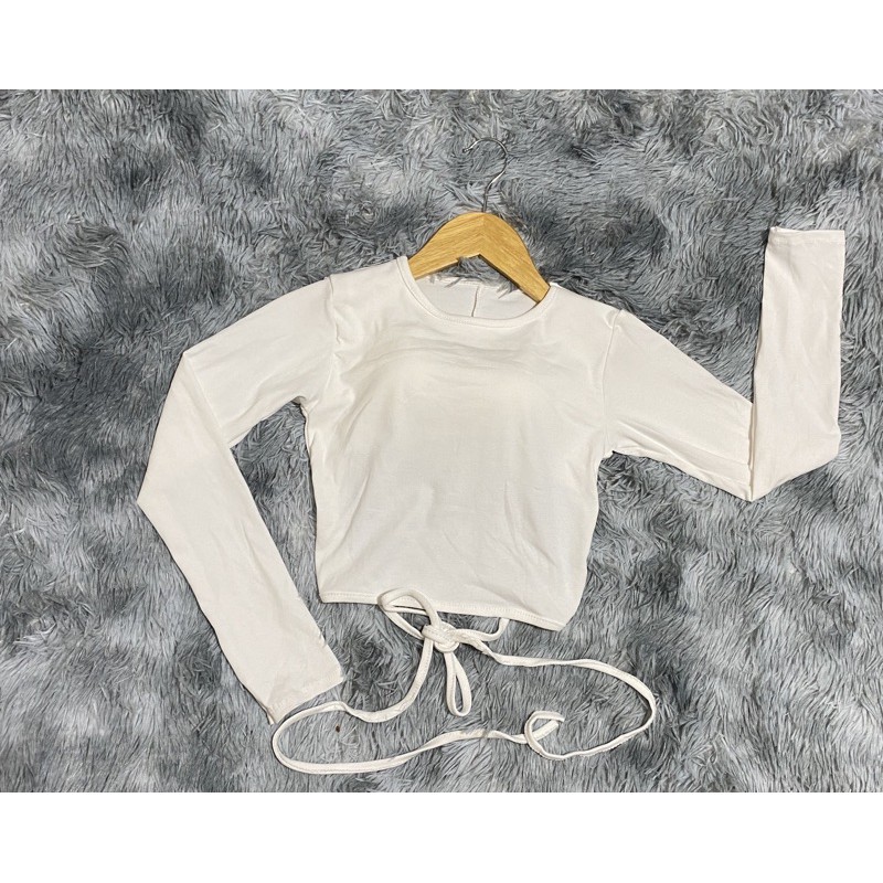 [Mã FASHIONT4WA2 giảm 10K đơn 50K] Áo kiểu khoét hở lưng sexy thun Borip phối dây cột nơ lưng | BigBuy360 - bigbuy360.vn