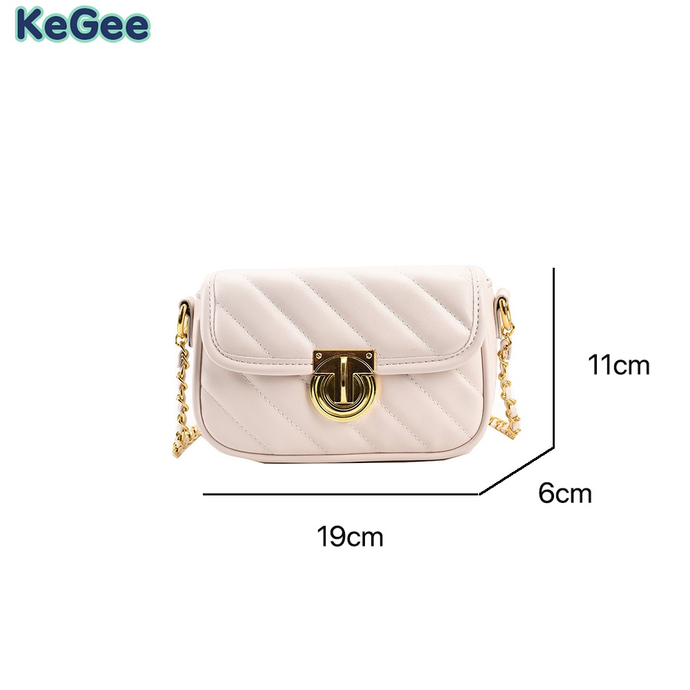 Túi xách nữ KeGee Túi Đeo Chéo Da PU Dây Xích Phong Cách Hàn Quốc Thời Trang Cho Nữ