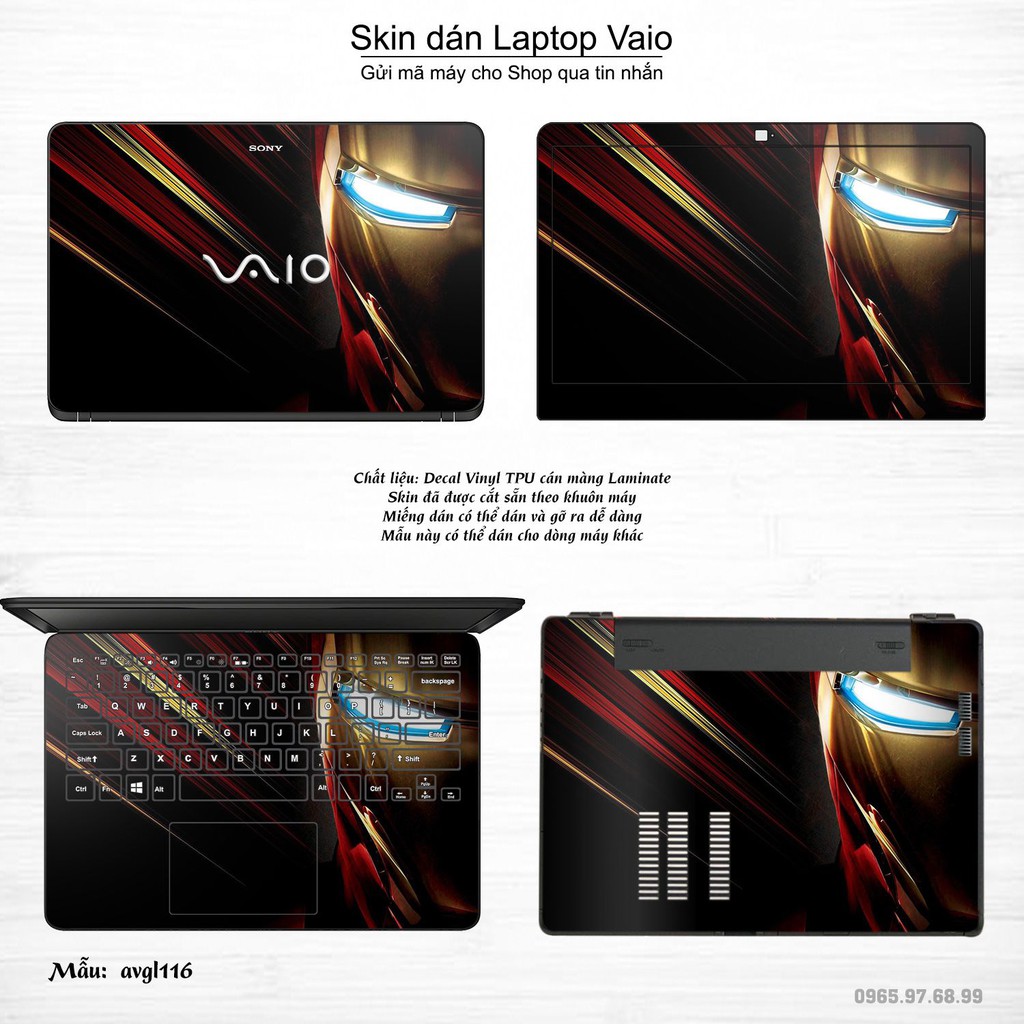 Skin dán Laptop Sony Vaio in hình Avenger _nhiều mẫu 2 (inbox mã máy cho Shop)