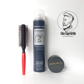 [Tự Chọn Gôm] COMBO Gôm Xịt Tóc  + Sáp Vuốt Tóc Seba Chuẩn Salon + Lược