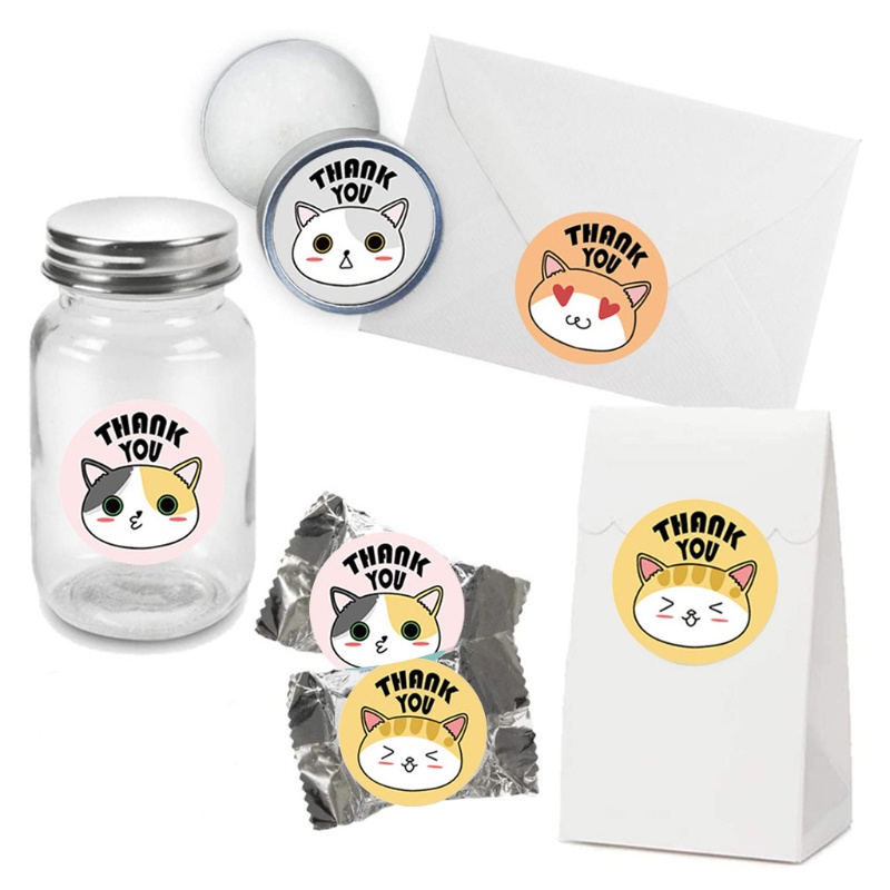 Tách lẻ 100 tem THANK YOU dùng để trang trí, quà tặng, gói hàng, tem cảm ơn