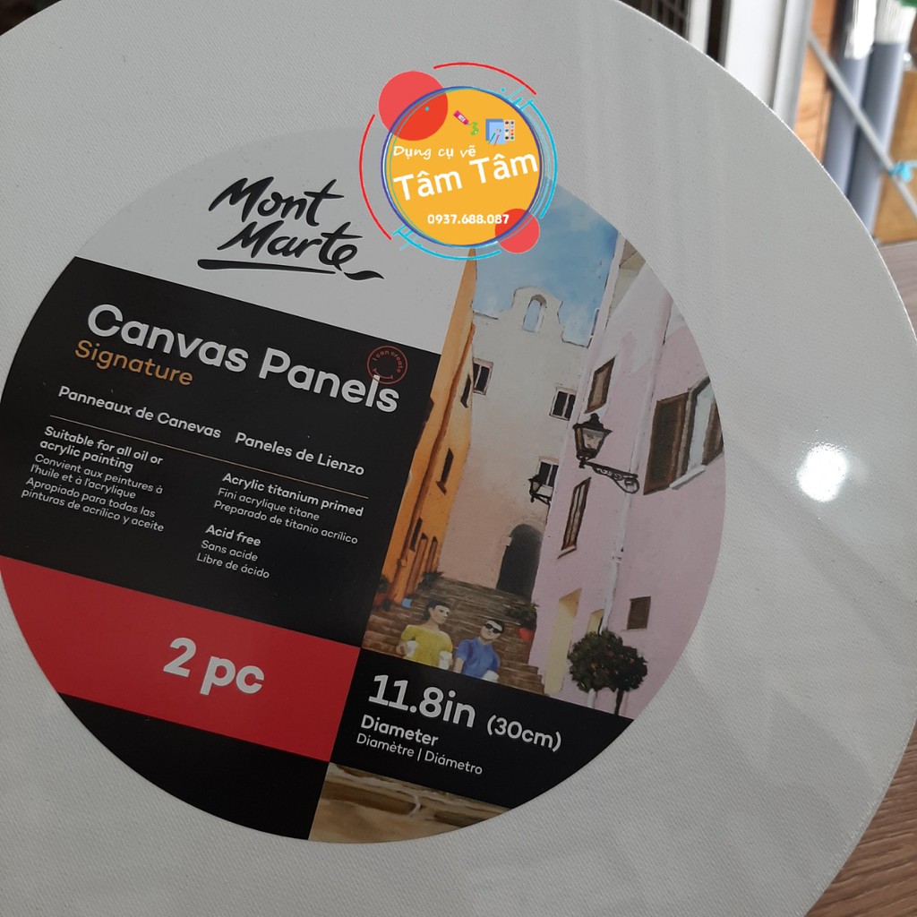 [ TÂM TÂM ]-Canvas hình tròn Mont Marte, Canvas Panels Signature Mont Marte 30cm-
