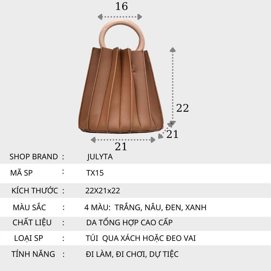 Túi xách nữ cầm tay hoặc đeo chéo chất liệu da tổng hợp cao cấp thời trang Hàn quốc mới nhất 2021 JULYTA TX14
