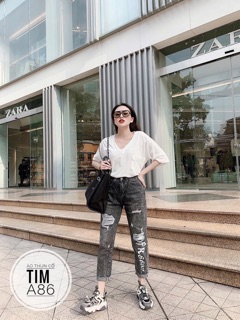 Bigsize Áo thun cổ tim A86