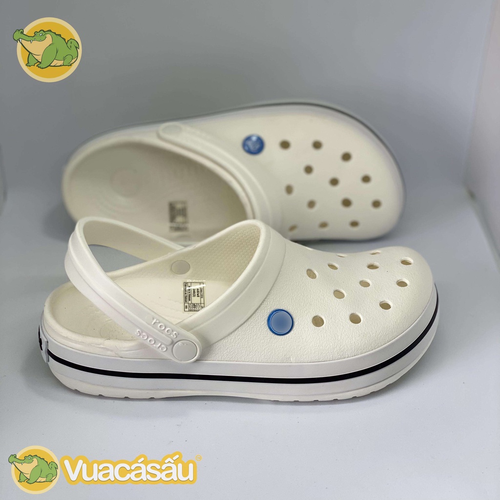 Dép CROCS CROCBAND CLOG Nam Nữ Trắng , Form đẹp, Mềm Nhẹ và Êm Ái, Không mùi, chống trơn trượt - Vua Cá Sấu