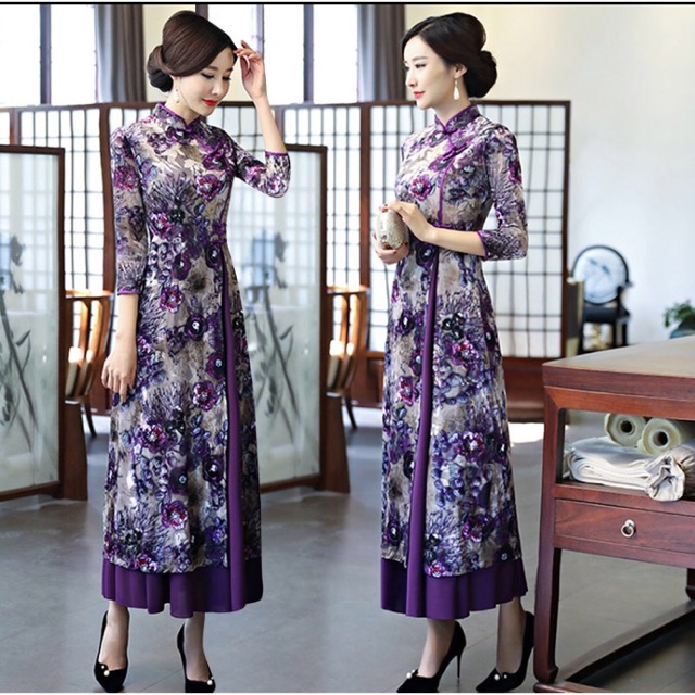 Váy đầm trung niên nữ tuyết nhung