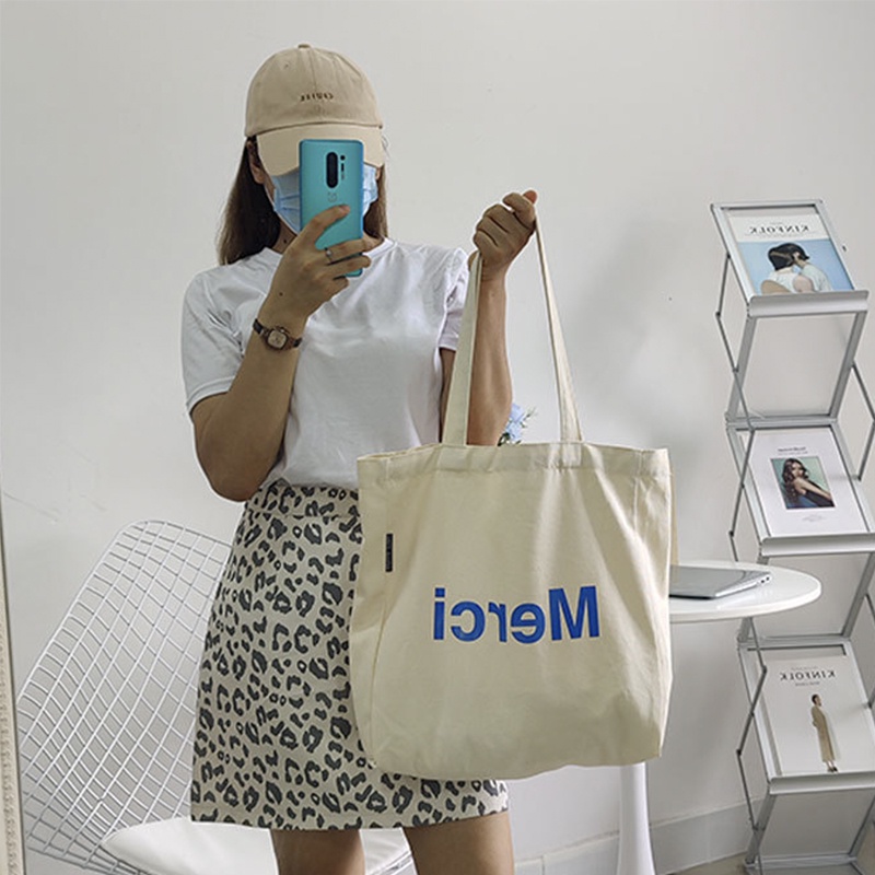 Túi tote vải mềm trơn đeo chéo canvas giá rẻ LOT STORE TX758