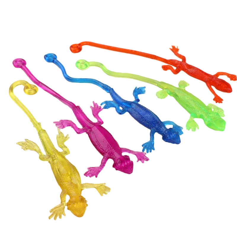 Set 5 / 10 Đồ Chơi Dính Hình Thằn Lằn Nhiều Màu Sắc Cho Bé