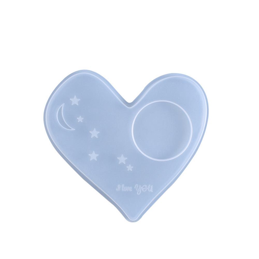 ELEGANT Khuôn Silicone Làm Đế Lót Ly Hình Trái Tim / Mặt Trăng