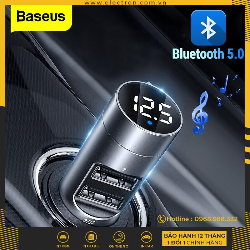 Tẩu sạc nhanh tích hợp Bluetooh MP3 Baseus Energy Column Car Wireless MP3 Charger (PPS Quick Charger)