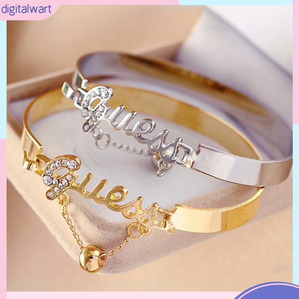 Vòng Đeo Tay Đính Đá Kiểu Dáng Đơn Giản Thanh Lịch Dành Cho Nữ