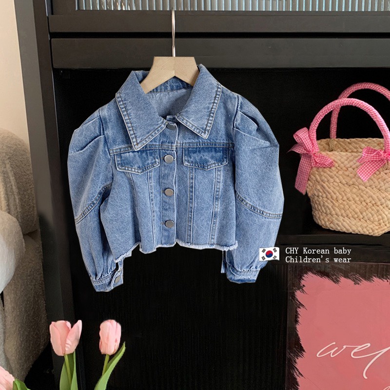 Áo khoác jeans bé gái, áo khoác bò mềm sành điệu cho bé size 10-30kg