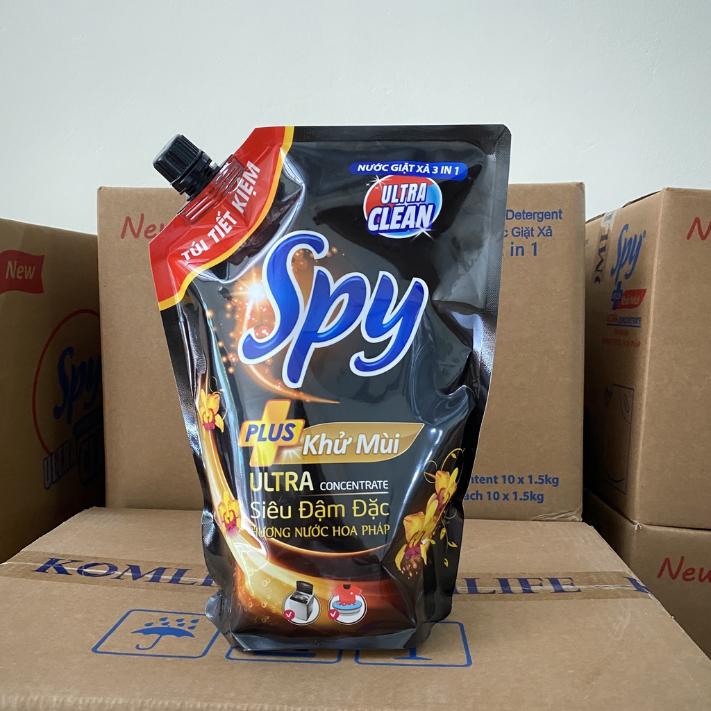 Nước giặt xả SPY Ultra Clean PLus 1,5kg (Túi)