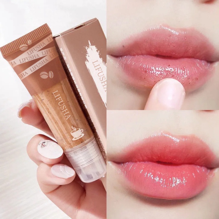 Tẩy tế bào chết môi HANBOLI chiết xuất bơ/đào/cà phê vitamin E dưỡng ẩm xóa mờ nếp nhăn MM DANA