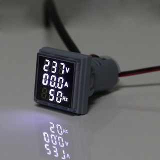 3in1 AC Voltmeter Ammeter Hz Current Frequency Panel Meter Indicator Digital Voltage Amp Hz Led Lamp Square Signal Light with CT