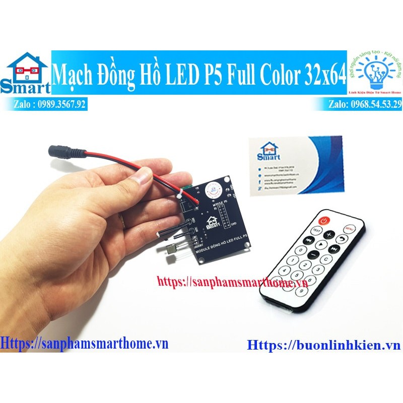 MẠCH ĐỒNG HỒ LED P5 FULL COLOR 32×64