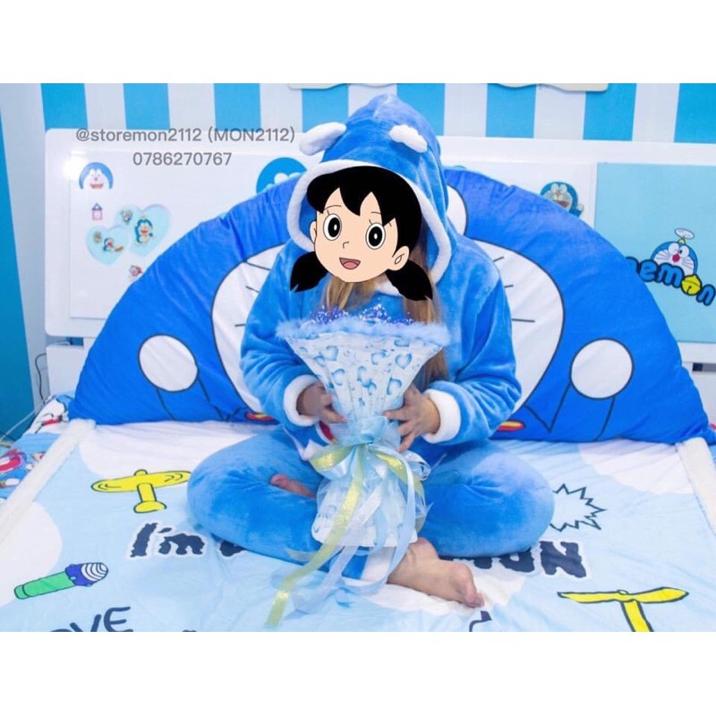 BÓ HOA 19 GẤU BÔNG MẶT MON DORAEMON DOREMON