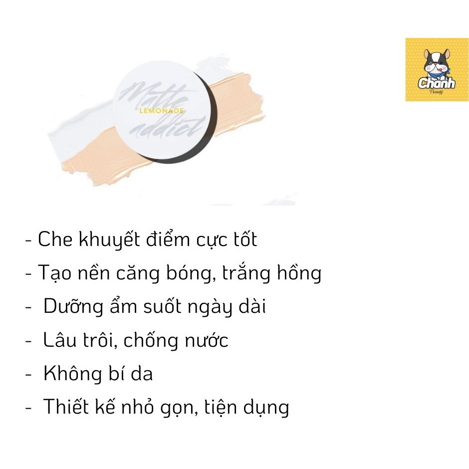 Phấn Nước Kiềm Dầu Lemonade Matte Addict Dual Cushion 14g