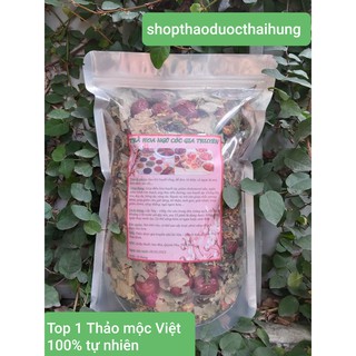 Gia truyền 1kg trà đậu đen gạo lứt hoa nhài hồng tô diệp tự nhiên nguyên chất