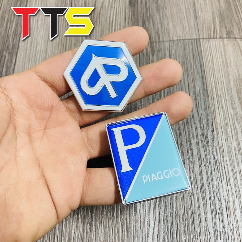 ( PIAGIGO ) Tem logo mặt nạ xe VESPA, LIPERTY chất liệu nhựa cứng thay thế logo trên xe
