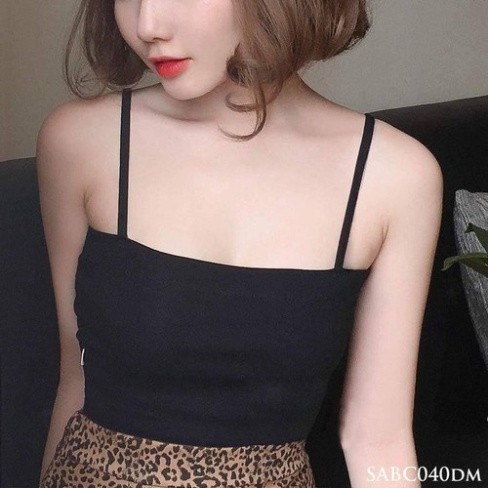 áo hai dây áo hai dây sợi bún croptop CRA018 màu TÍM/ĐEN/TRẮNG