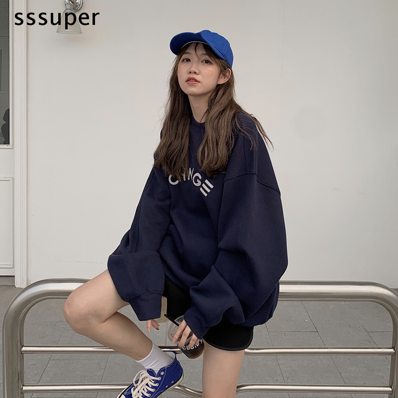 Áo Sweater Dáng Rộng In Chữ Phong Cách Hàn Quốc Thời Trang Cho Nữ | BigBuy360 - bigbuy360.vn