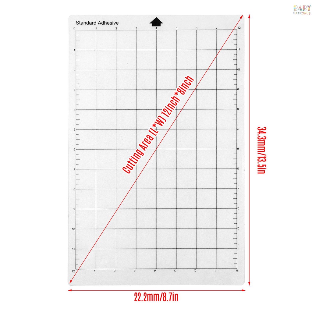 Set 5 Tấm Lót Cắt Trong Suốt Tự Dính Kèm Thước Đo 8 X 12 Inch Chuyên Dụng Cho Silhouette Cameo Cricut Explore