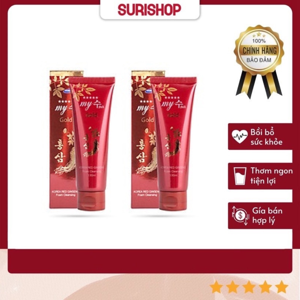 Sữa Rửa Mặt Hồng Sâm Đỏ My Gold Korea Red Ginseng Foam Cleanser 130ml