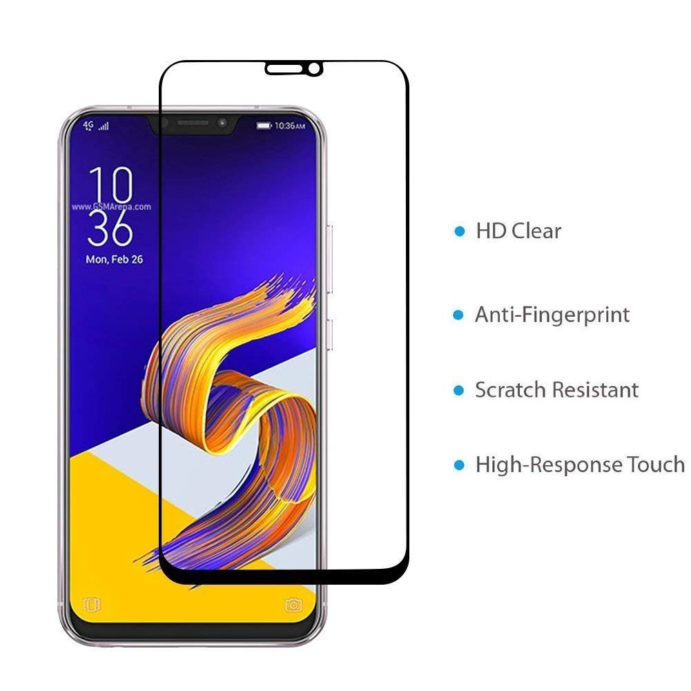 2PCS 9H Hardness Asus Zenfone 5Z ZS620KL Tempered Glass Full Coverage Screen Protector