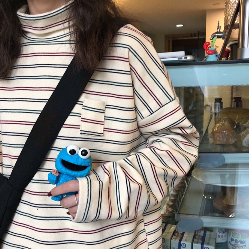 Áo thun dài tay sọc ngang phong cách Hàn Quốc | BigBuy360 - bigbuy360.vn