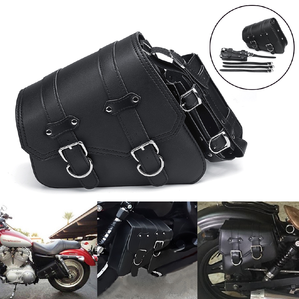 Túi da gắn yên xe mô tô Harley Sportster kèm dây đeo