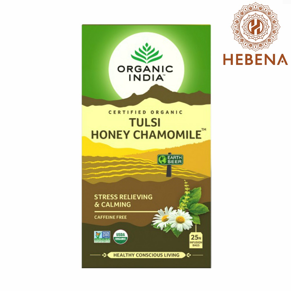 Trà tulsi hoa cúc La Mã - Organic India Tulsi Honey Chamomile - hebenastore