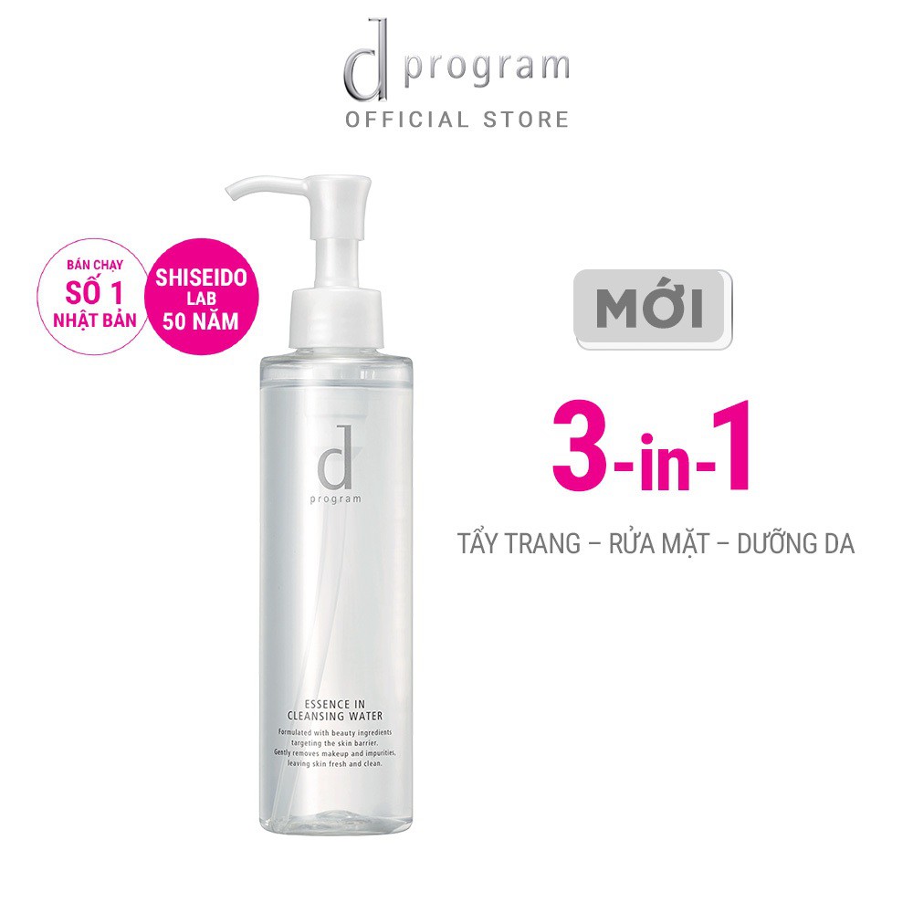 Nước Tẩy Trang d program Dành Cho Da Nhạy Cảm Essence In Cleansing Water 180ml