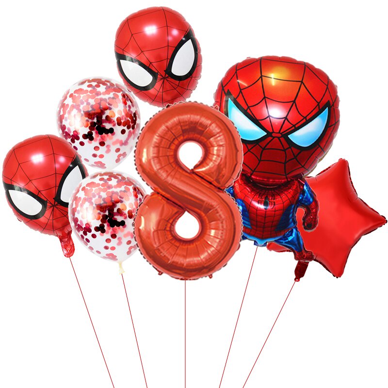 Set 7 bong bóng lá nhôm họa tiết siêu anh hùng trang trí tiệc sinh nhật cho bé