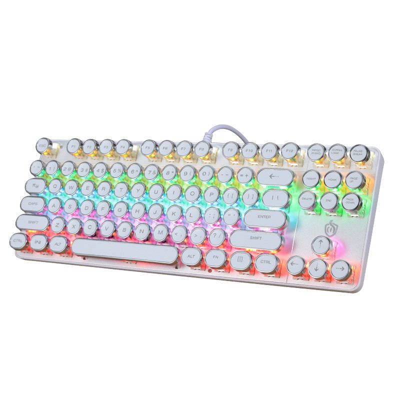 Keycap cơ phí máy đánh chữ Type Japan dạng tròn bọc viền bạc xuyên led đẹp,ko lo bị mờ chữ