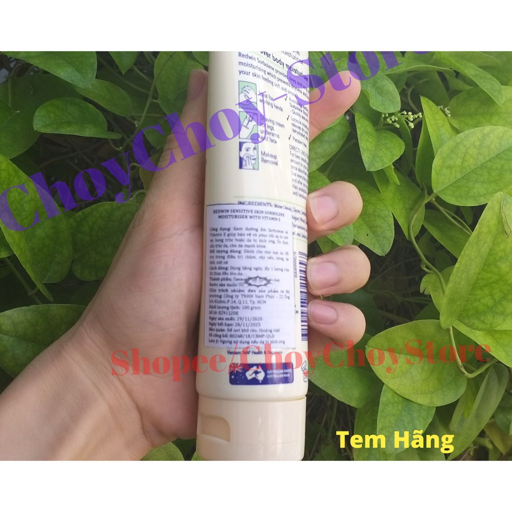 [TEM CTY] REDWIN Sorbolene Moisturiser With Vitamin E 100g - Kem dưỡng thể và làm sáng da toàn thân