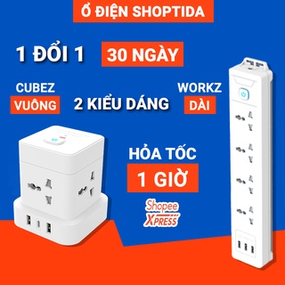 Mua Ổ Điện Đa Năng USB SHOPTIDA Chịu Tải 2500W CUBEZ/ WORKZ/ K6  An Toàn Chống Cháy Chống Giật  Dây Dài 1.6 và 2.4m