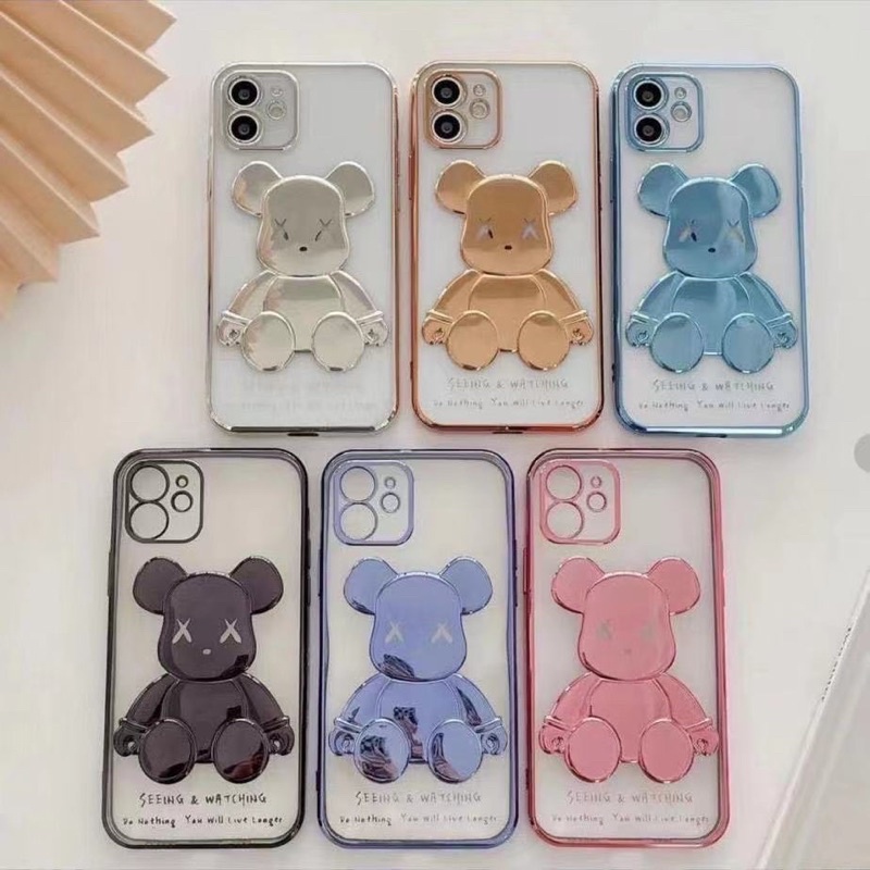 Ốp lưng dẻo bảo vệ camera Hình Gấu Kaws cho iPhone 13 Pro Max , 13, 12 Pro Max, 11 Pro Max XS max 7plus 8plus 6 Plus