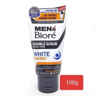 Sữa rửa mặt trắng da Men's Biore Double Scrub Facial Foam tuýp 100g
