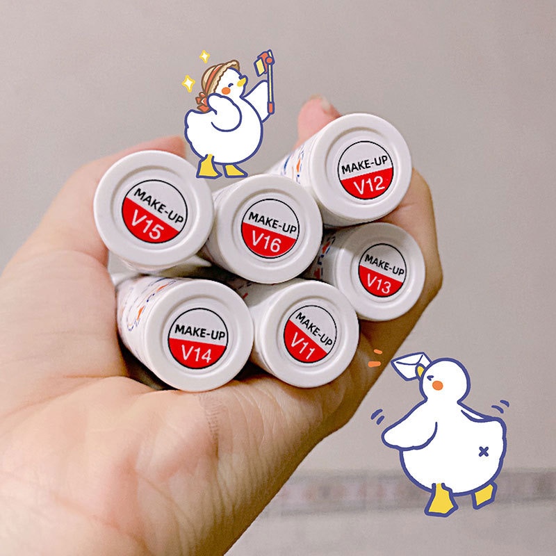 [Hàng mới về] Son môi dạng kem HOHOKANG tông nhung lì dạ quang họa tiết con vịt